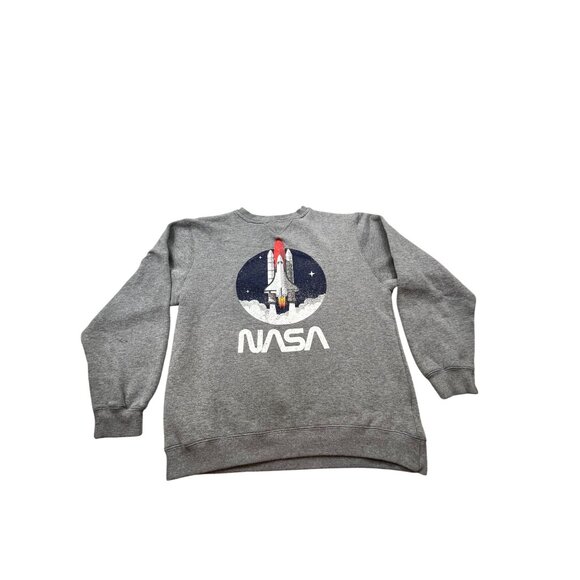 NASA Logo Men’s Small Gray Sweatshirt  Rocket Space Top of the world Brave Mars - Picture 1 of 10